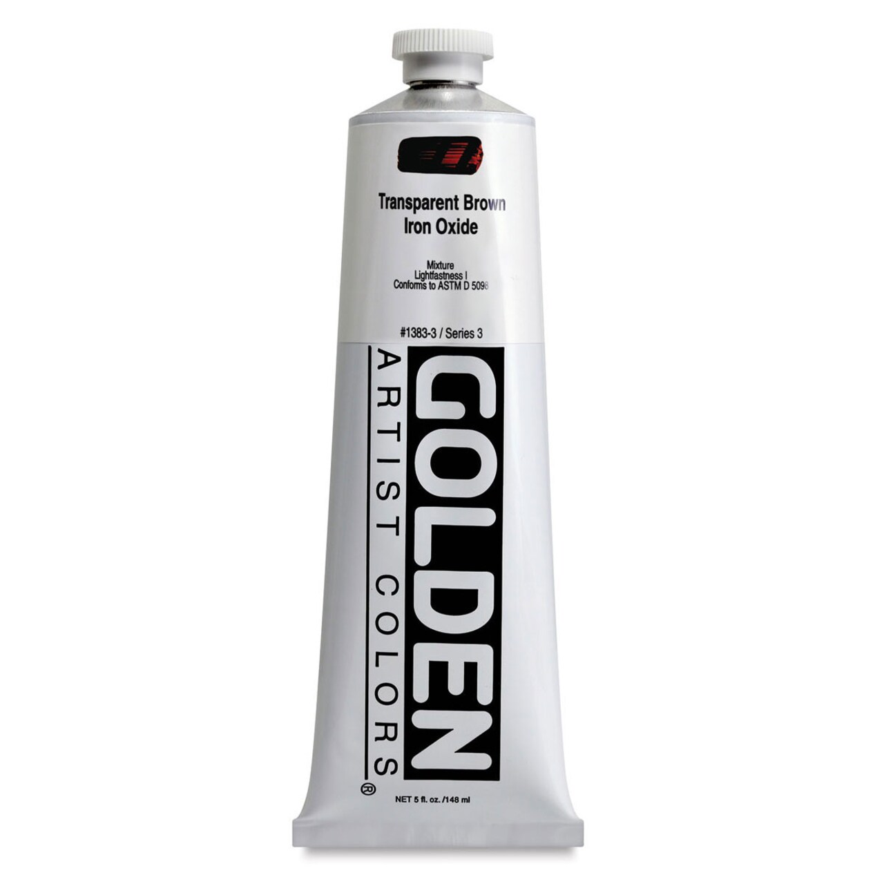 Golden Heavy Body Artist Acrylics - Transparent Brown Iron Oxide, 5 oz tube